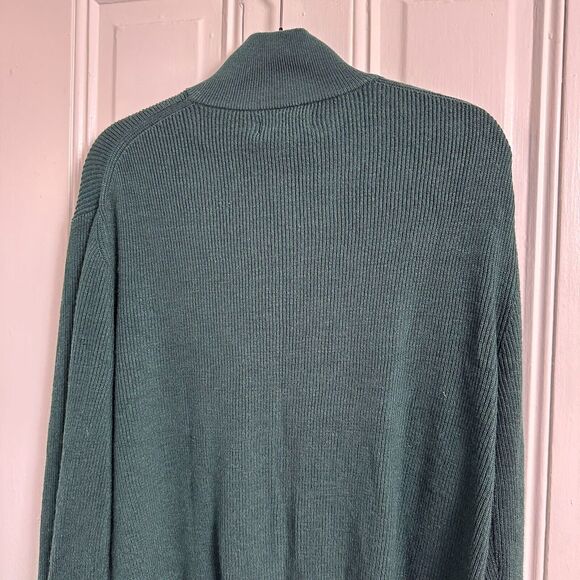 Moncrief Sweater Mens XL Dark Green Knit Pullover Quarter Zip Wool Cashmere NWT - Picture 8 of 9